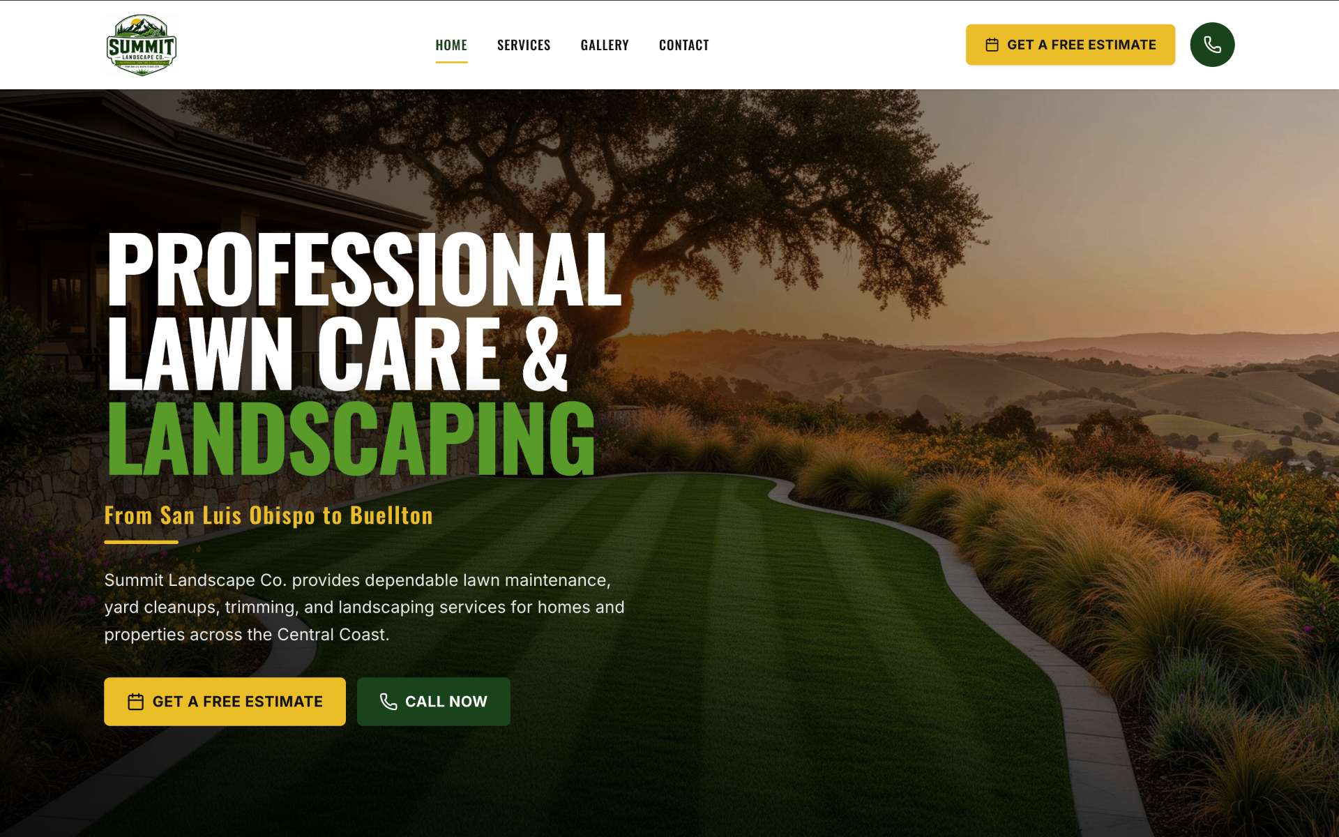 Summit Landscape Co. website preview
